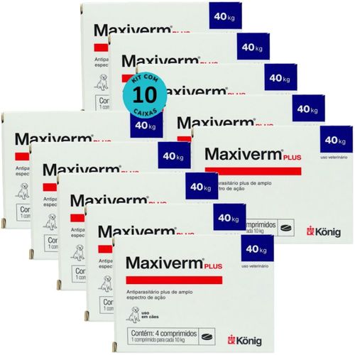 Maxiverm Plus 660mg com 4 Comprimidos Konig Kit com 10 Maxiverm Plus 660mg com 4 Comprimidos Konig Kit com 10